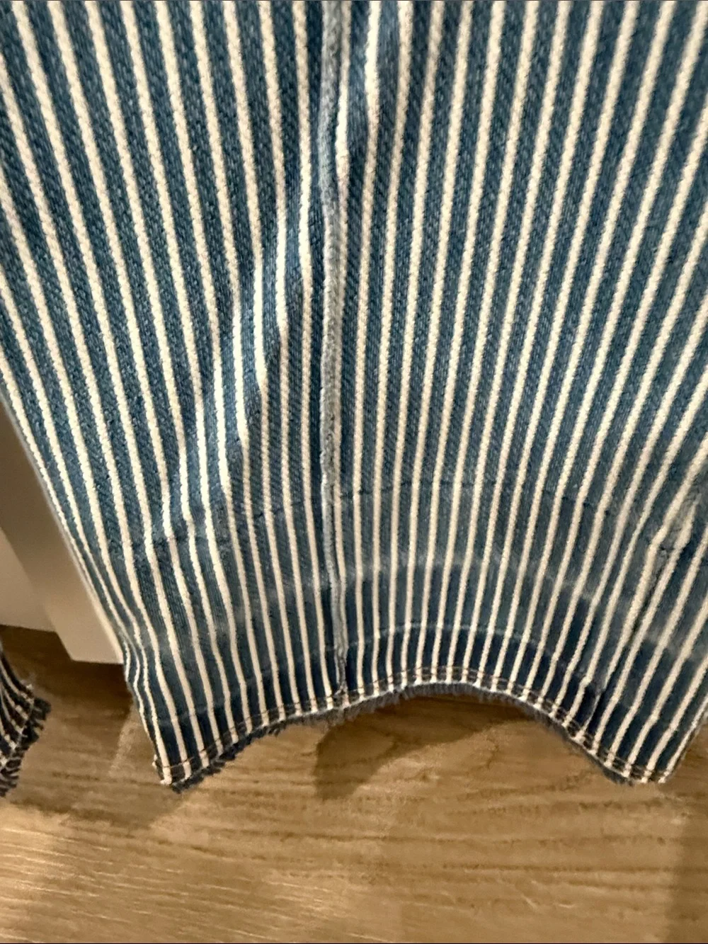 Lysse Blue and White Striped Ankle Cropped Jeans